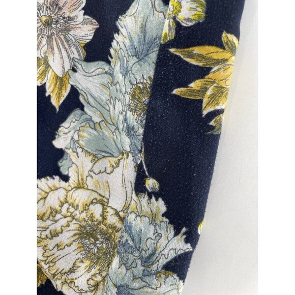 H&M Women's Blue Floral Shift Dress Split Neck  Boho Flaws See Photos Size 10 - Picture 11 of 15